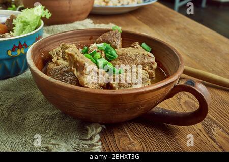 Siga Wot  - spiced beef stew, Ethiopian and Eritrean stew or curry Stock Photo