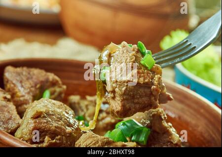 Siga Wot  - spiced beef stew, Ethiopian and Eritrean stew or curry Stock Photo