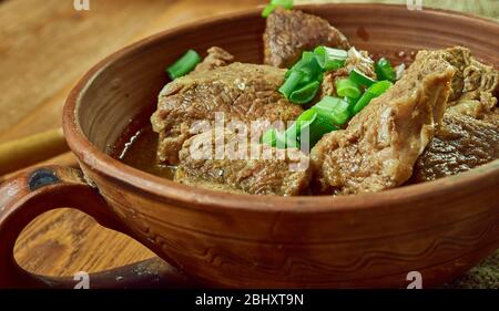 Siga Wot  - spiced beef stew, Ethiopian and Eritrean stew or curry Stock Photo