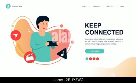 Web page design with business or finance concept for website and mobile website development. Website template design vector illustration. Able to edit Stock Vector