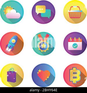 bundle of miscellaneous set icons Stock Vector