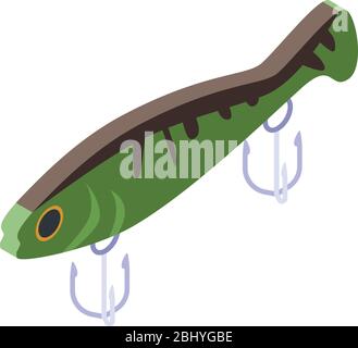 Plug lure icon, isometric style Stock Vector