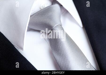 Male jacket with shirt and tie close up Stock Photo