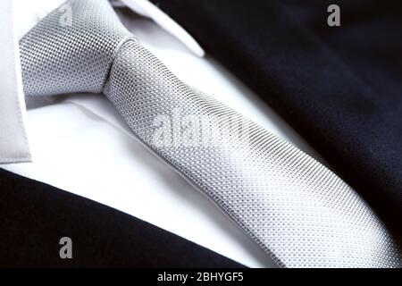 Male jacket with shirt and tie close up Stock Photo