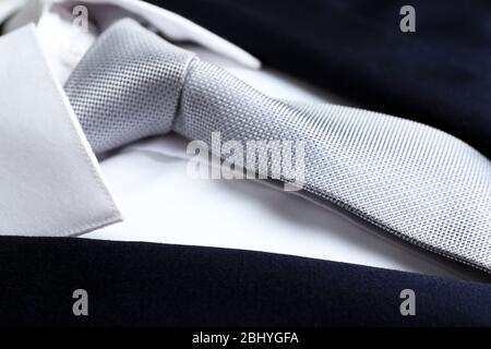 Male jacket with shirt and tie close up Stock Photo