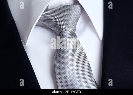 Male jacket with shirt and tie close up Stock Photo
