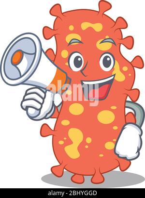 Cartoon character of Bacteroides having a megaphone Stock Vector