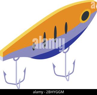 Plug bait icon, isometric style Stock Vector