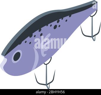 Soft plastic bait icon, isometric style Stock Vector