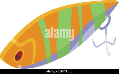Tuna catching lure icon, isometric style Stock Vector
