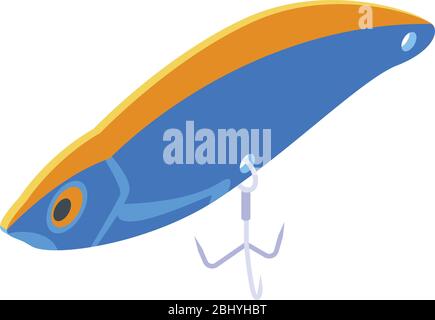 Hook fish lure icon, isometric style Stock Vector