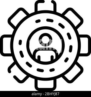 Gear ad specialist icon, outline style Stock Vector