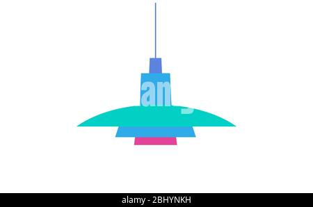 PH lamp flat icon, classic scandinavian lampshade hanging from the ceiling, isolated vector illustration Stock Vector