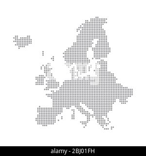 Europe map made from halftone dot pattern Stock Vector