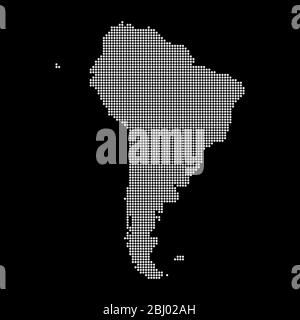 South America map made from halftone dot pattern Stock Vector