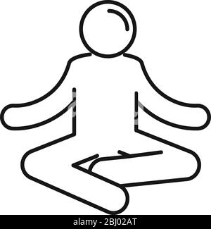 Outdoor meditation icon. Outline outdoor meditation vector icon for web design isolated on white background Stock Vector