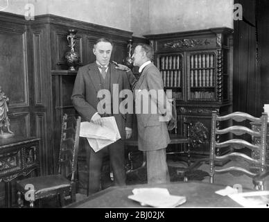 A scene from , ' Everybody ' s Business ' , a food economy film with Mr Norman Mckinnel and Mr Norman O ' Niell - 1917 - Stock Photo