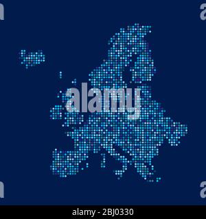 Europe map made from halftone dot pattern Stock Vector