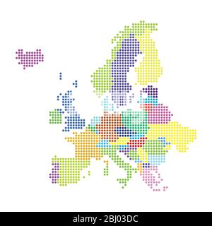 Europe map made from halftone dot pattern Stock Vector