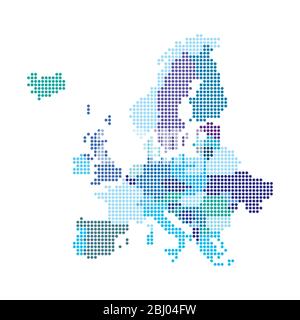 Europe map made from halftone dot pattern Stock Vector