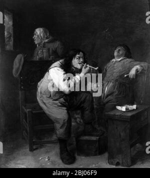 The Smoker - Adriaen Brouwer (d.1638) Stock Photo