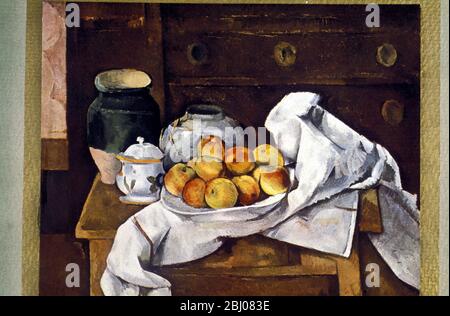 Still Life - by Paul Cezanne - Paul CŽzanne (January 19, 1839 - October 22, 1906) was a French painter who represents the bridge from impressionism to cubism. Considered the father of modern art Stock Photo