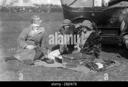 At Herstone Point to Point Races at Sutton Cheney . - Lord and Lady Feilding and Lady Betty Feilding . - 29 March 1922 - - - - Stock Photo