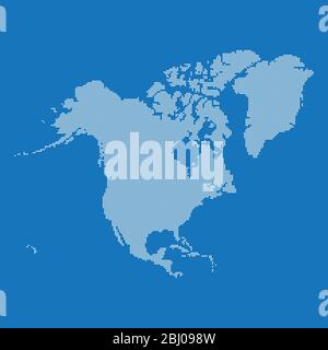North America map made from halftone dot pattern Stock Vector