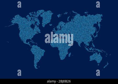 World map made from halftone dot pattern Stock Vector