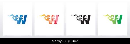 Fire Flame On Letter Logo Design W Stock Vector