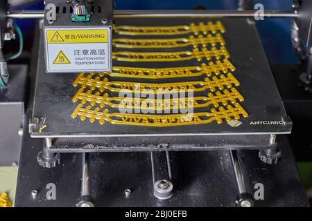 3d printing mask holder for coronavirus crisis close up Stock Photo