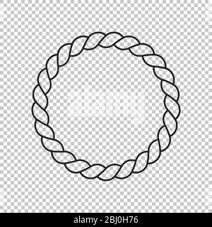 Vector symbol design of circle rope icon illustration without background, Abstract round rope shape design with line pattern element Stock Vector