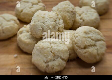 Melting Moments cookies on wooden suface - Stock Photo