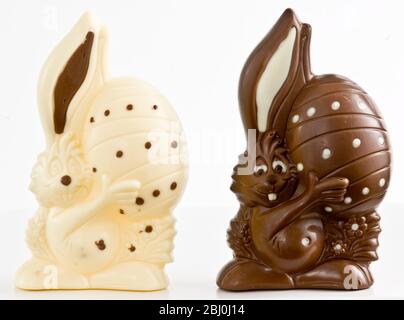 Chocolate bunnies - Easter gift - Stock Photo