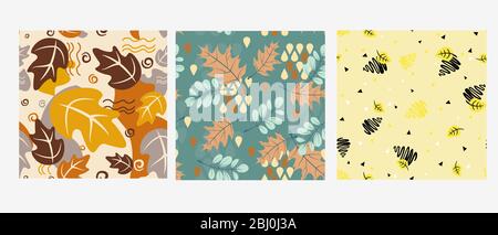 Abstract deciduous patterns made in caricature style. Rolling color ornament Stock Vector