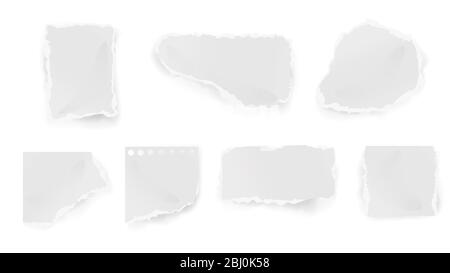 Ripped pieces of paper. Concept of torn paper notebooks clean Stock Vector