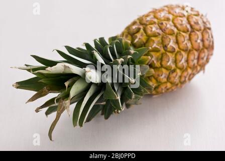 Fresh pineapple on white surface - Stock Photo
