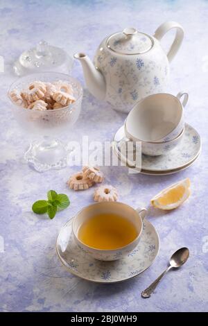 Table set for a tea service Stock Photo