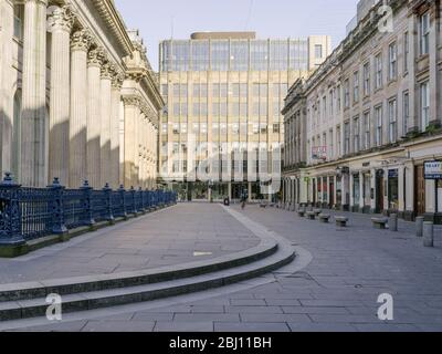 View towards Queen Street from Royal Exchange Square in the Merchant City, Glasgow, during the UK Coronavirus pandemic and lockdown. Stock Photo