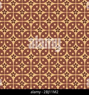 Javanese batik modern pattern with seamless brown color Stock Vector