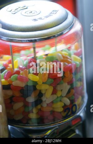 Jelly beans in a jar - Stock Photo