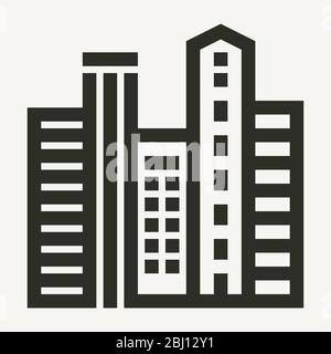 Minimal city skyscapers buildings vector icon Stock Vector