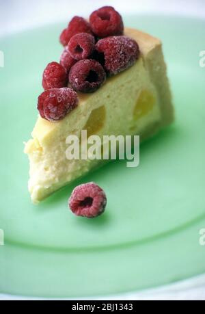 Raspberries & cheesecake - Stock Photo