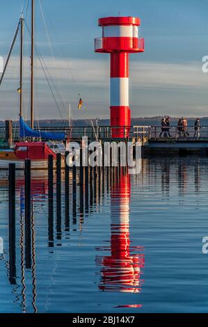 Lighthouse in the port of Eckernförde Stock Photo
