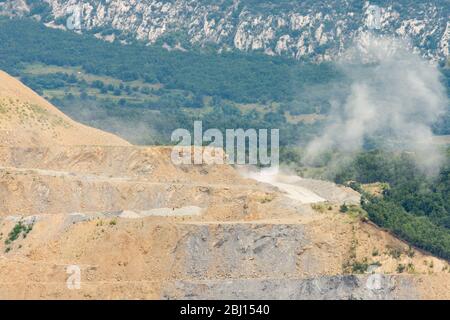 Bor / Serbia - July 13, 2019: Veliki Krivelj mine of Zijin Bor Copper, one of the largest copper reserves in the world, owned by the Chinese mining co Stock Photo