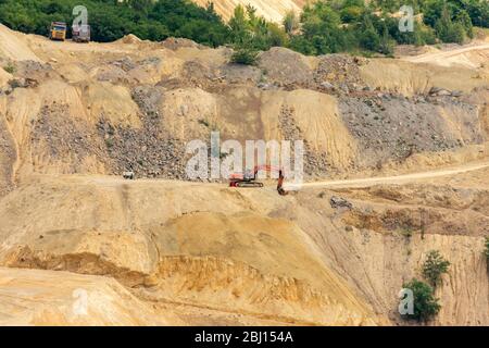 Bor / Serbia - July 13, 2019: Veliki Krivelj mine of Zijin Bor Copper, one of the largest copper reserves in the world, owned by the Chinese mining co Stock Photo