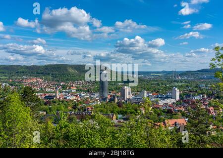 Panoramic view over the city of Jena, Thuringia, Germany Stock Photo