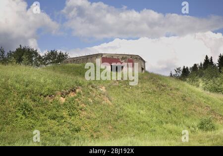 Bunker near Serdovo lake. Vitebsk region. Belarus Stock Photo
