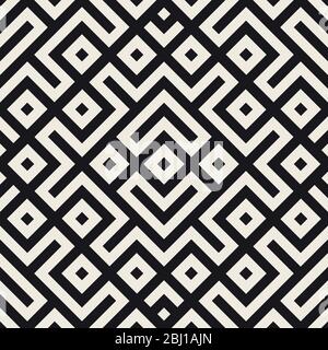Ethnic pattern vector design. Seamless lattice background. Square repeating lines elements. Stock Vector