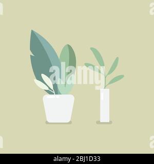 Houseplant in pot. Flat style vector illustration Stock Vector
